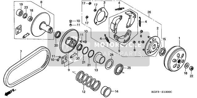 Honda NES125 2000 Angetriebenes Gesicht für ein 2000 Honda NES125